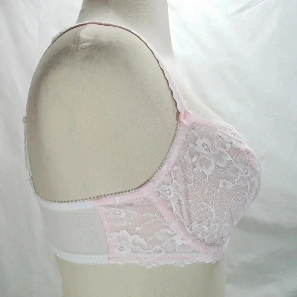 36B Felina 5894 Harlow Sheer Lace Full Bust Underwire Bra Pink NWT‎